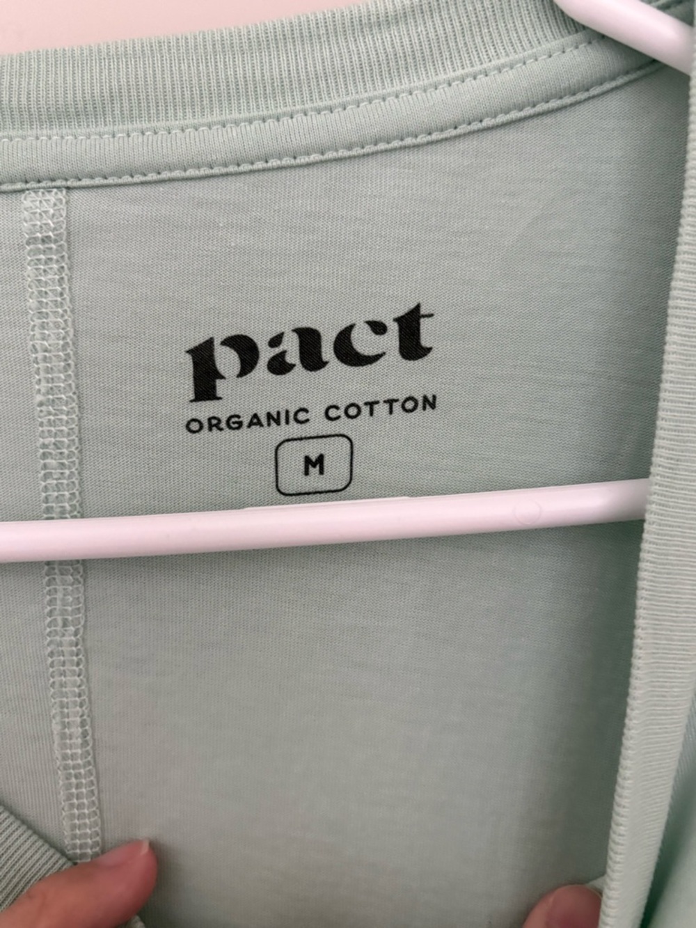 Pact Organic Cotton Long Sleeve Mint Green Top Size M - Picture 5 of 5